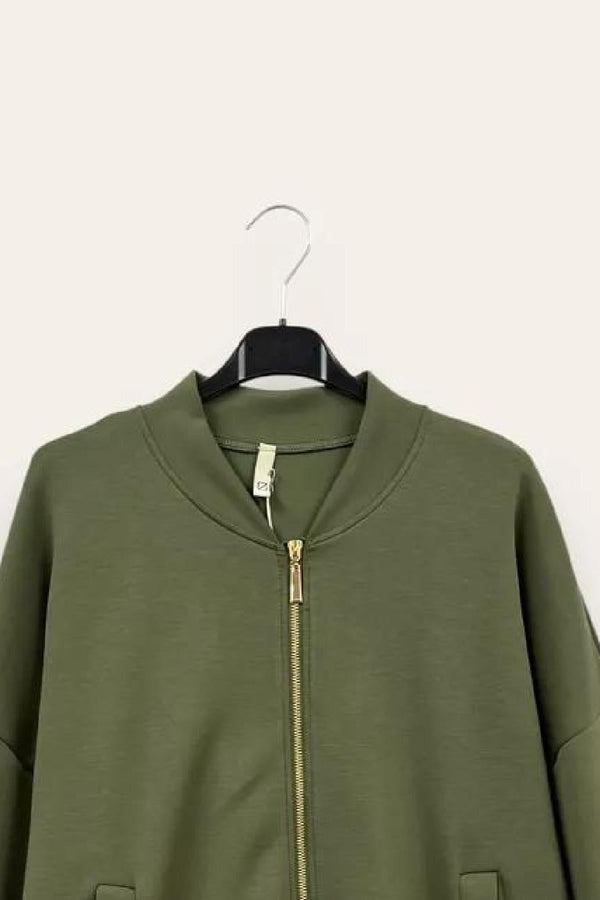 LOVEme Felpa bomber in scuba, zip e tasche