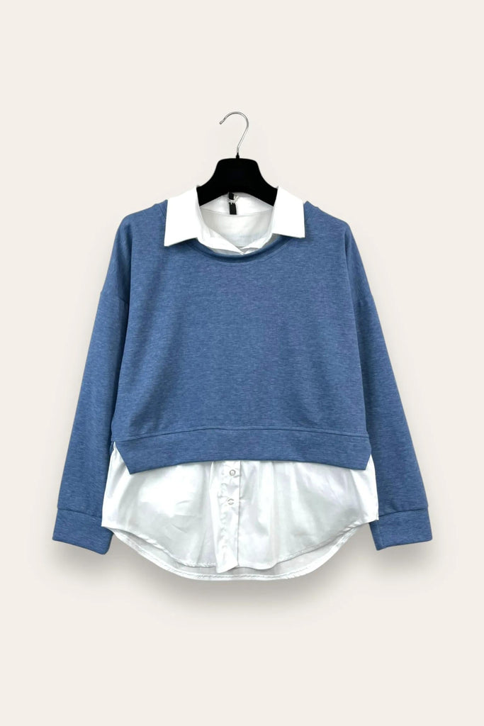 LOVEme Felpa con inserti a camicia