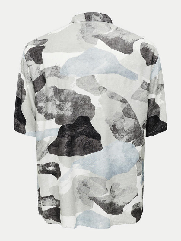 ONLY&SONS ONSBUD LIFE SS RLX AOP LINEN SHIRT NOOS