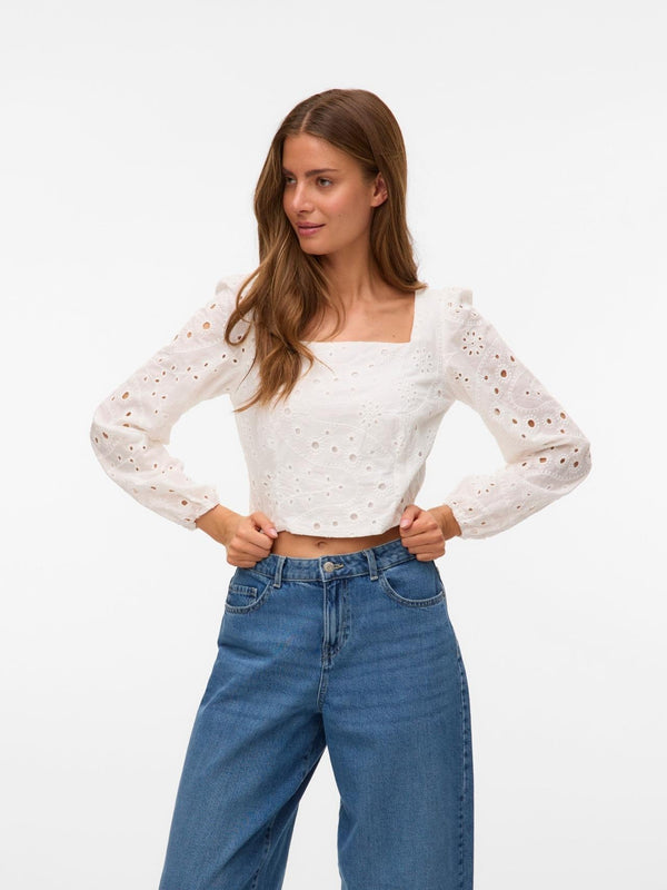 VERO MODA VMPANILLE LS CROPPED TOP WVN