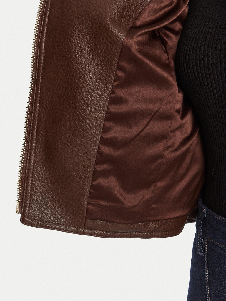 GUESS JEANNINE PU STITCHED JACKET