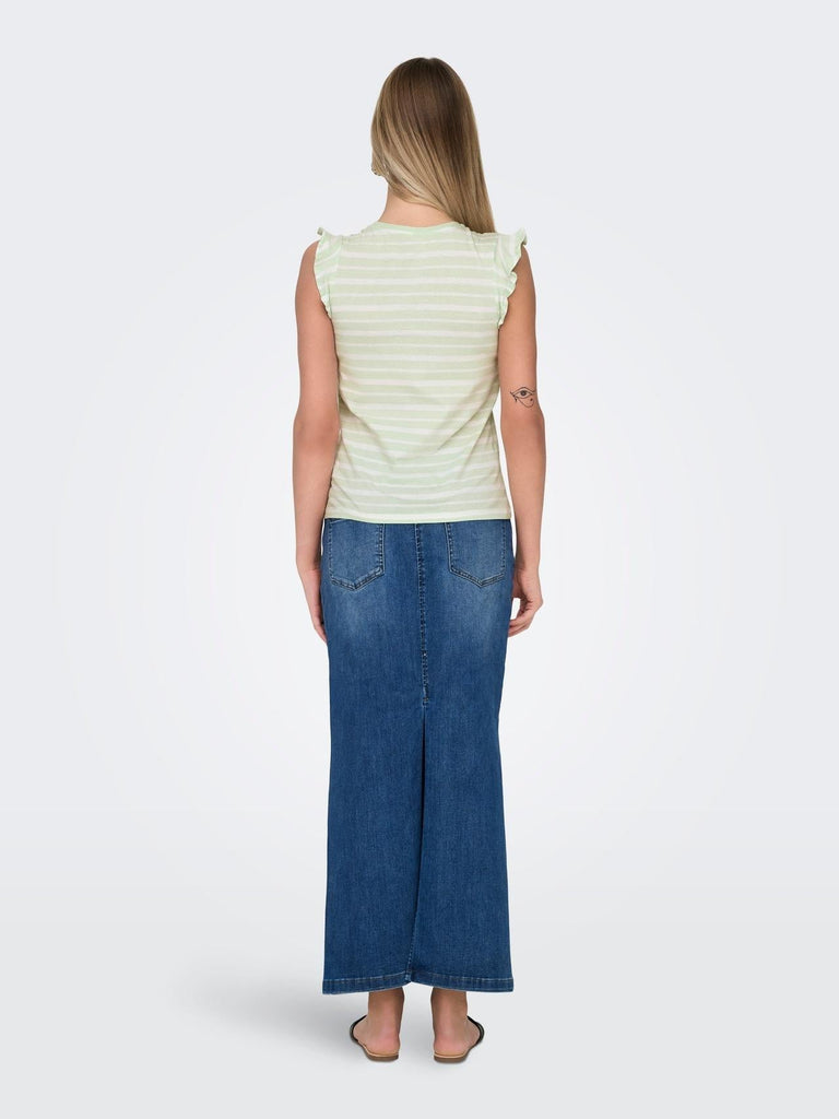 ONLY ONLMAY LIFE S/S FRILL V-NECK TOP BOX JRS
