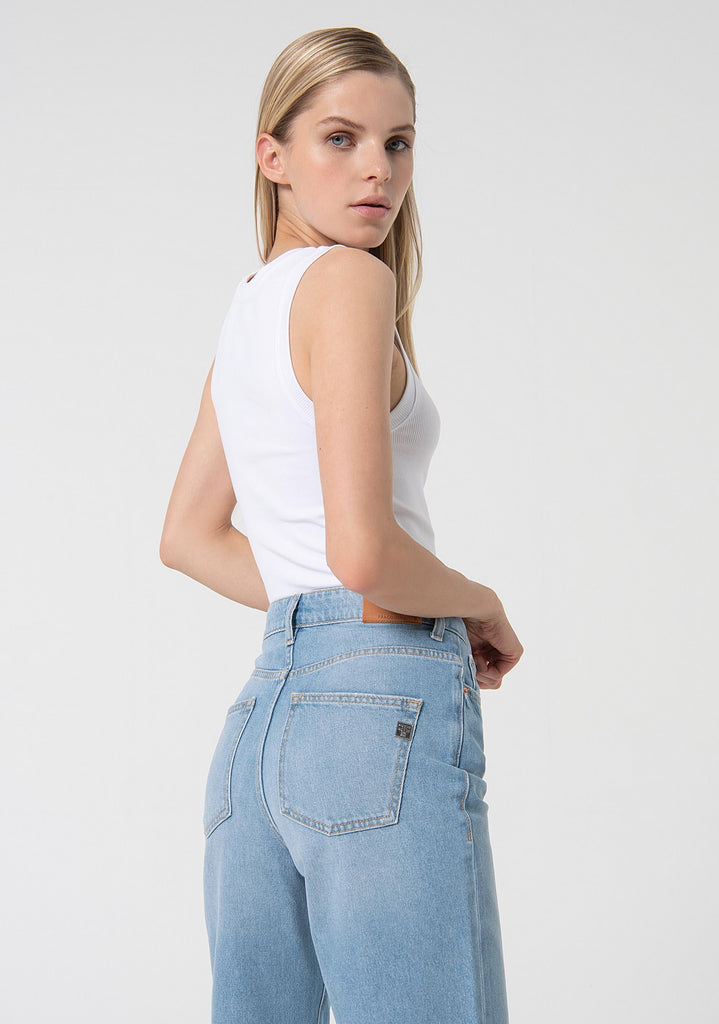 FRACOMINA VERA1-MOM FIT PANT BLEACHED