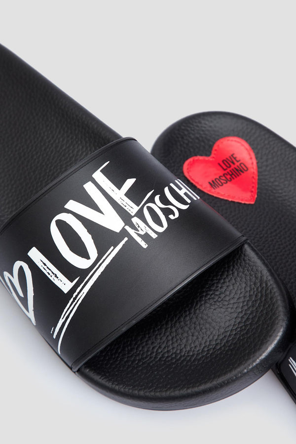 LOVE MOSCHINO SABOTD.POOL25 PVC BIANCO/NERO