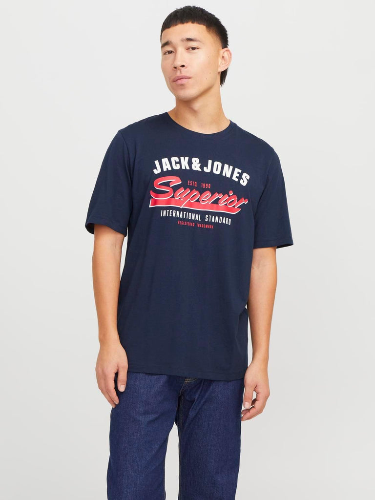 JACK AND JONES JJELOGO TEE SS O-NECK 2 COL SS25 SN