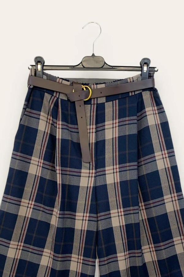 LOVEme Bermuda tartan sotto ginocchio  con elastico retro vita