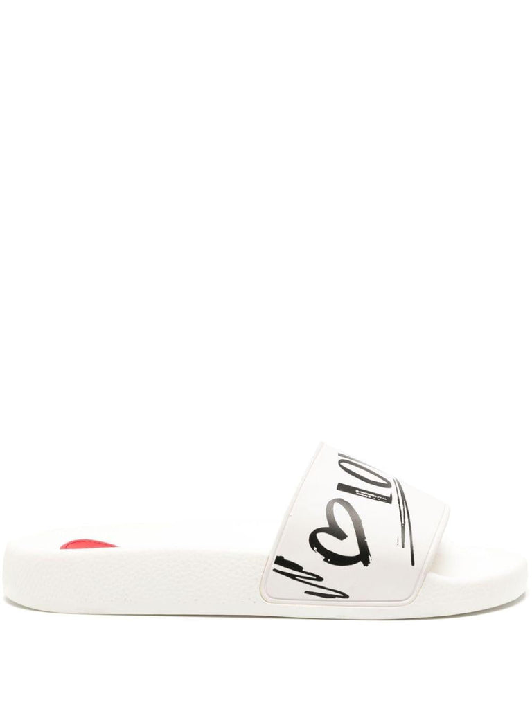 LOVE MOSCHINO SABOTD.POOL25 PVC BIANCO/NERO