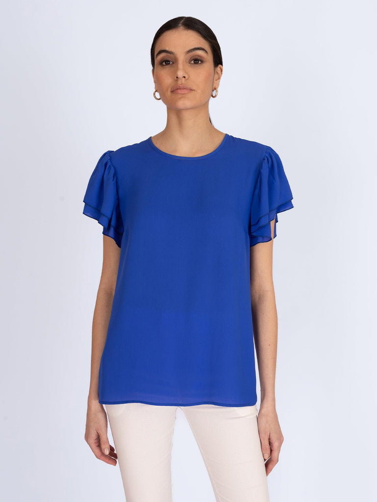 ARTIGLI BLUSA GIROCOLLO CON MANICHE VOLANT