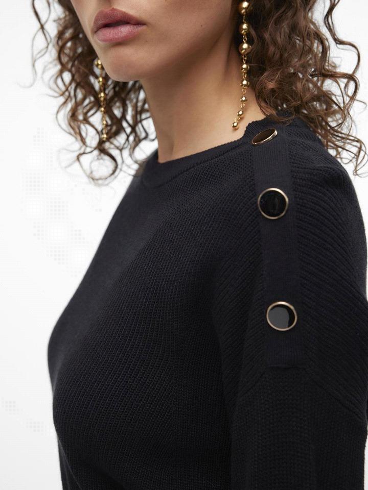VERO MODA VMNEWLEXSUN LS O-NECK BUTTON PULLOVER GA