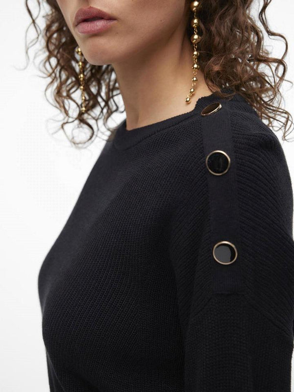 VERO MODA VMNEWLEXSUN LS O-NECK BUTTON PULLOVER GA