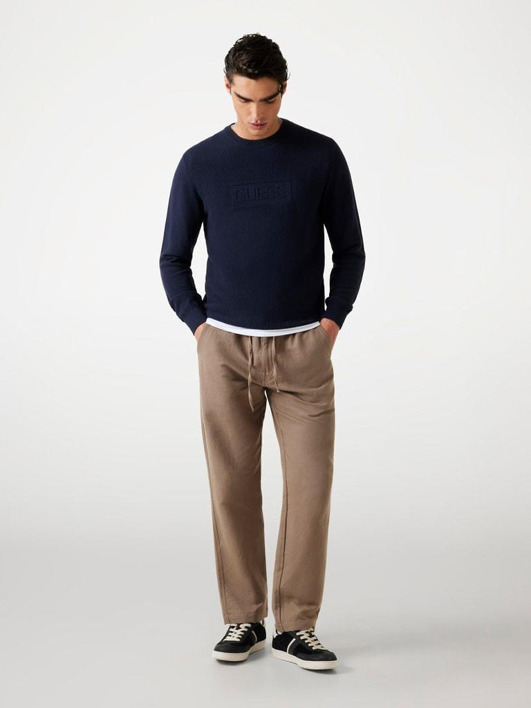 GUESS HARRISON CN LS STITCH LOGO SWT