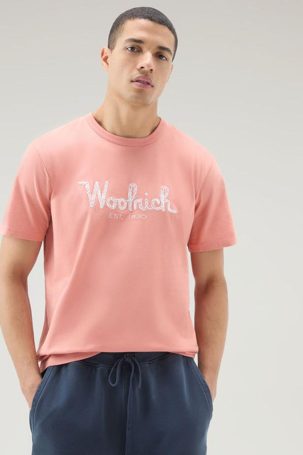 WOOLRICH EMBROIDERED LOGO T-SHIRT