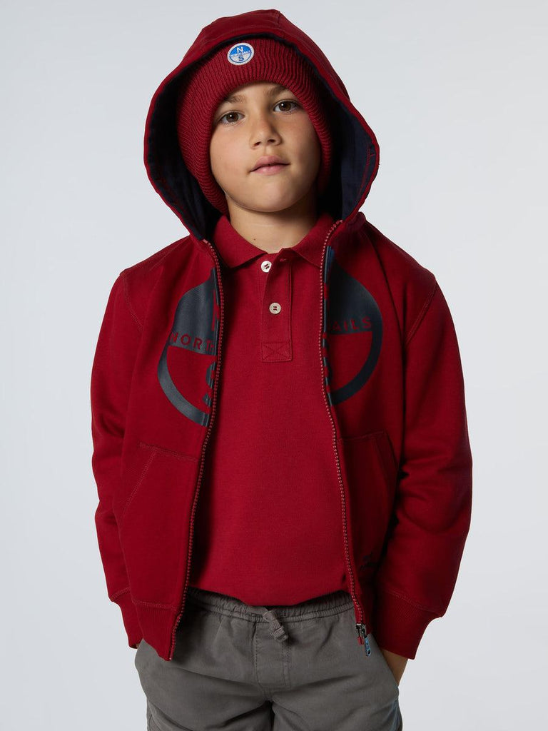 NORTH SAILS HOODED FULL  ZIP SWEATSHIRT W/GRAPHIC