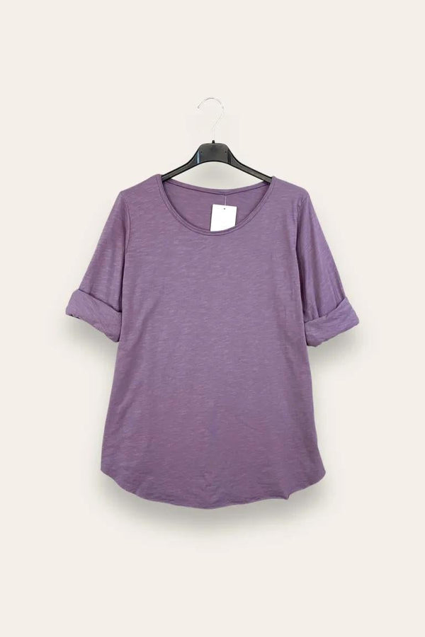 LOVEme Maglietta basica girocollo in cotone, manica lunga