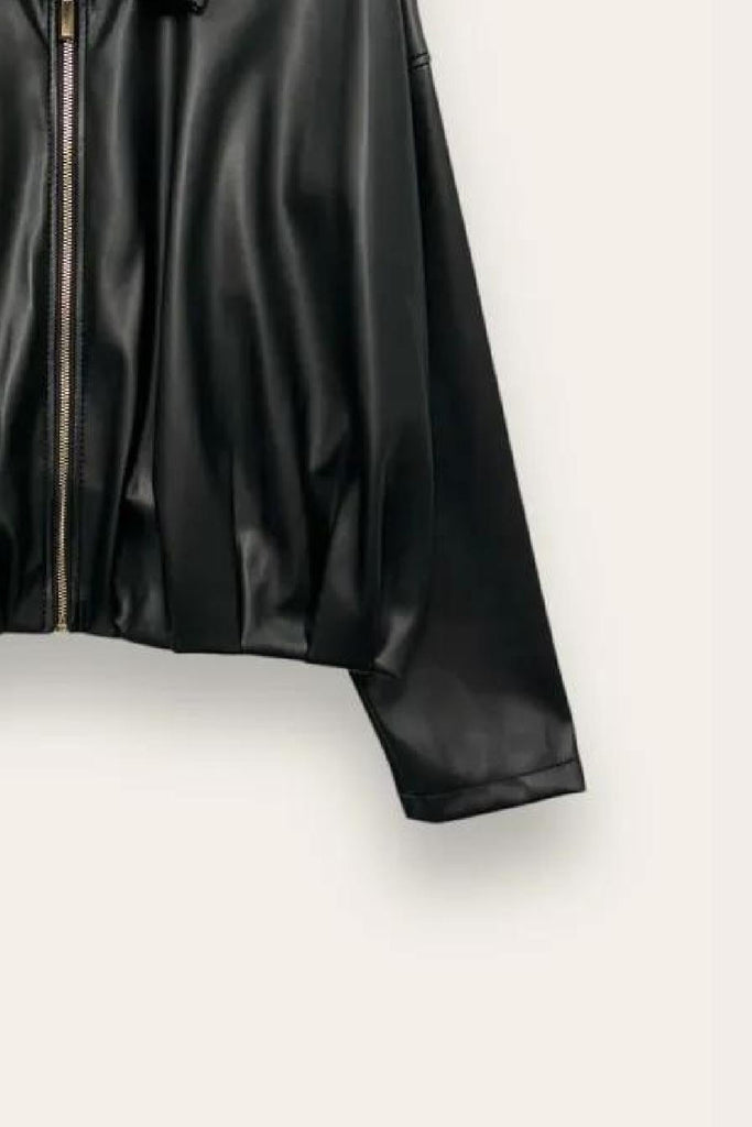 LOVEme Giacca in ecopelle morbida, con zip