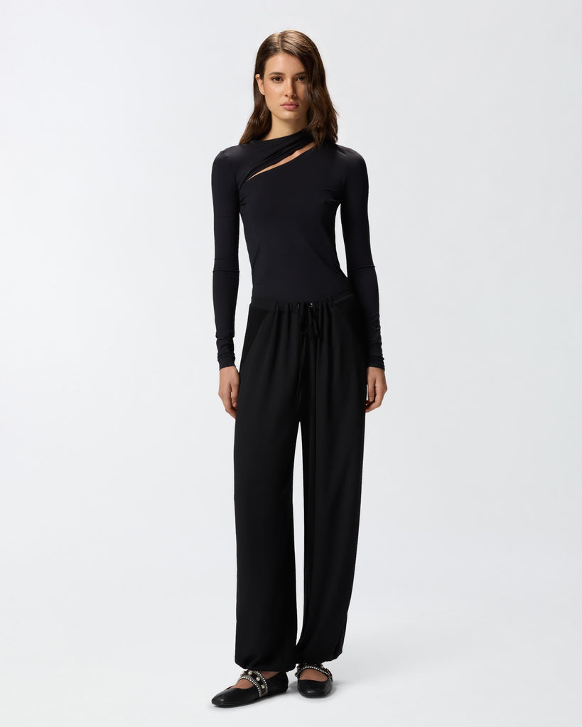 PINKO PANZEROTTO PANTALONE CREPE FLU