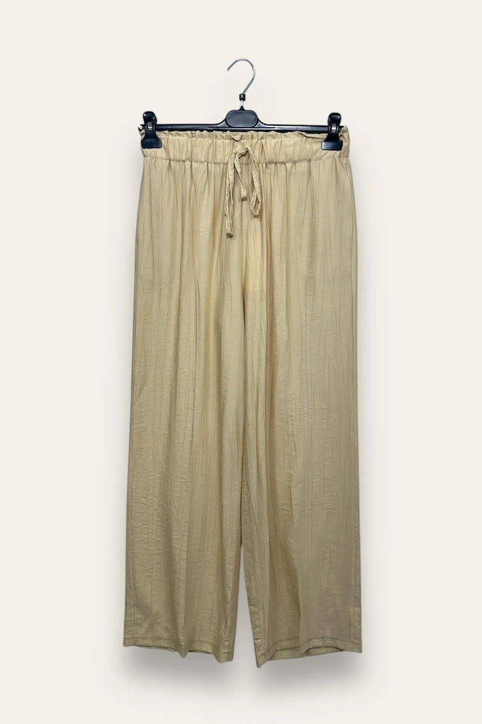 LOVEme Pantalone in viscosa goffrata con coulisse