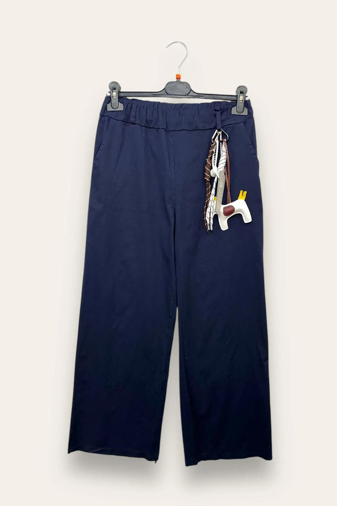 LOVEme Pantalone a palazzo con portachiavi