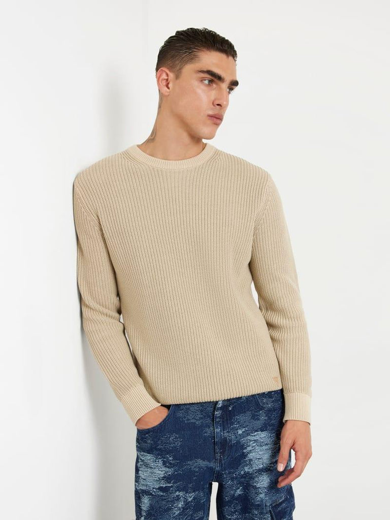 GUESS DELMAR CN LS WASHED RIBBED SWT