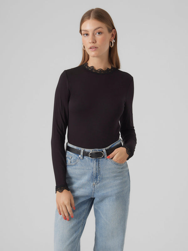 VERO MODA VMROSA LS HIGHNECK TOP GA JRS NOOS
