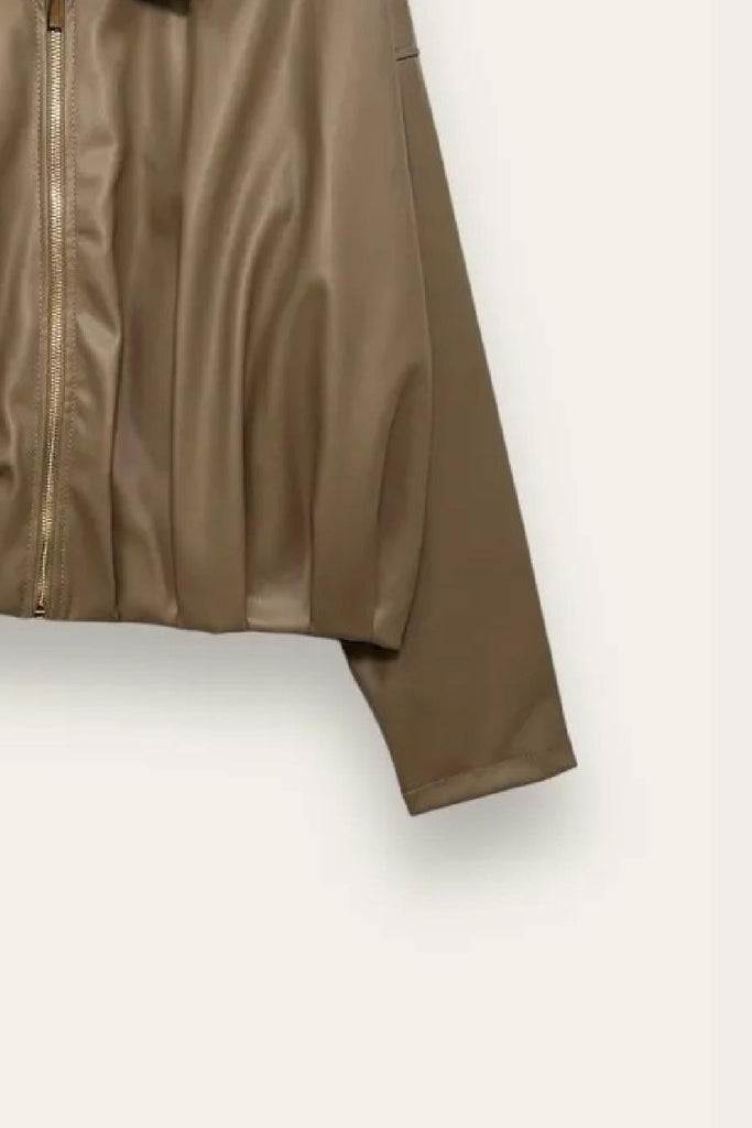 LOVEme Giacca in ecopelle morbida, con zip