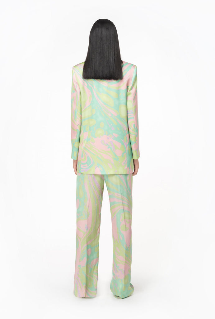 PINKO PENATI PANTALONE SATIN STAMPA