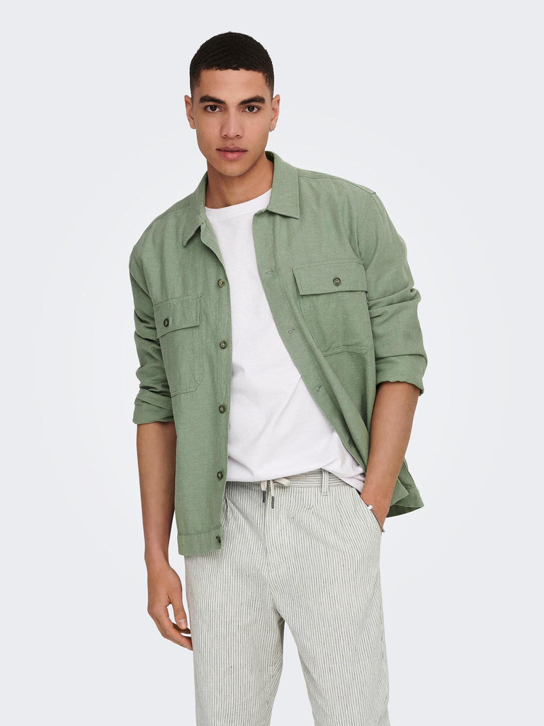 ONLY&SONS ONSKENNET LS LINEN OVERSHIRT NOOS