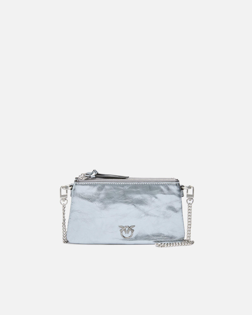 PINKO DOUBLE MINI USED METALLIC LEAT