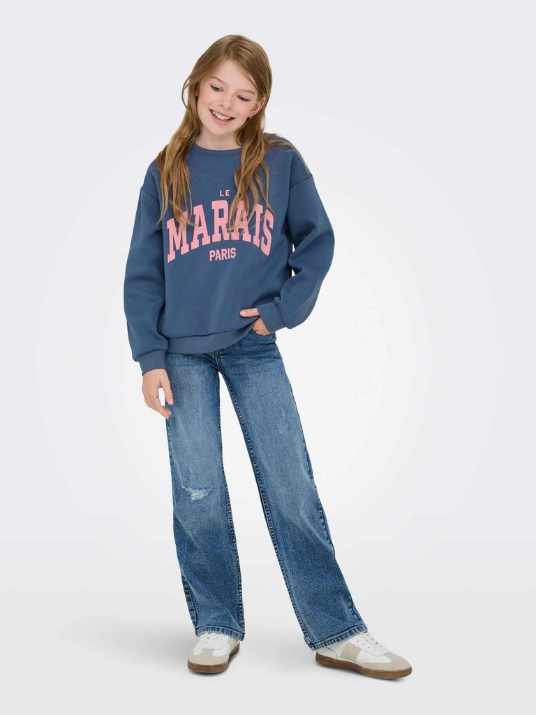 ONLY KIDS KOGMARISA L/S O-NECK LOOSE PRINTED SWT