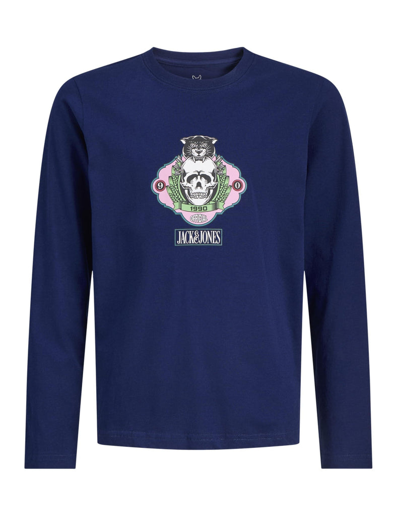 JACK JONES KIDS JORSKULL NATURE TEE LS CREW NECK SN JNR