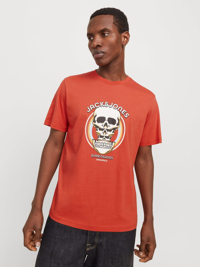 JACK AND JONES JORANATOMY SKULL TEE SS CREW NECK SN