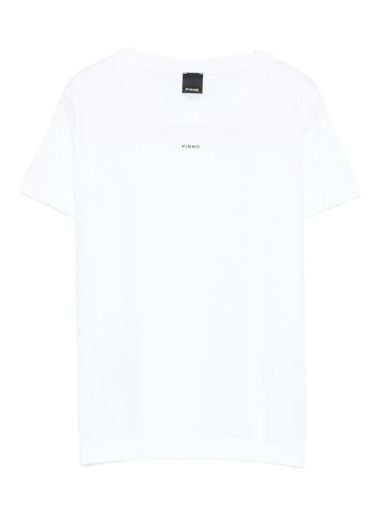 PINKO BASICO T-SHIRT JERSEY LOGO PIN