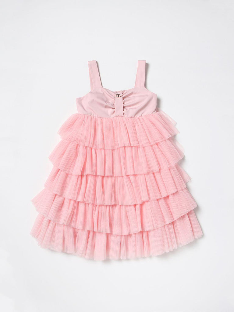 TWINSET ABITO CORTO A BALZE IN TULLE CON CORPINO IN TAF