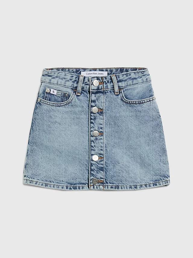 CALVIN KLEIN JEANS SALT PEPPER A LINE DENIM SKIRT