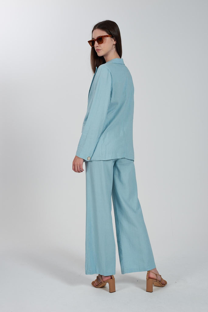 YES ZEE PANTALONE DONNA IN MISTO LINO