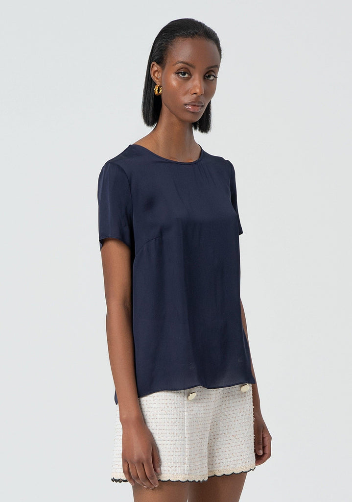 FRACOMINA CLASSIC HALF SLEEVES BLOUSE SAND