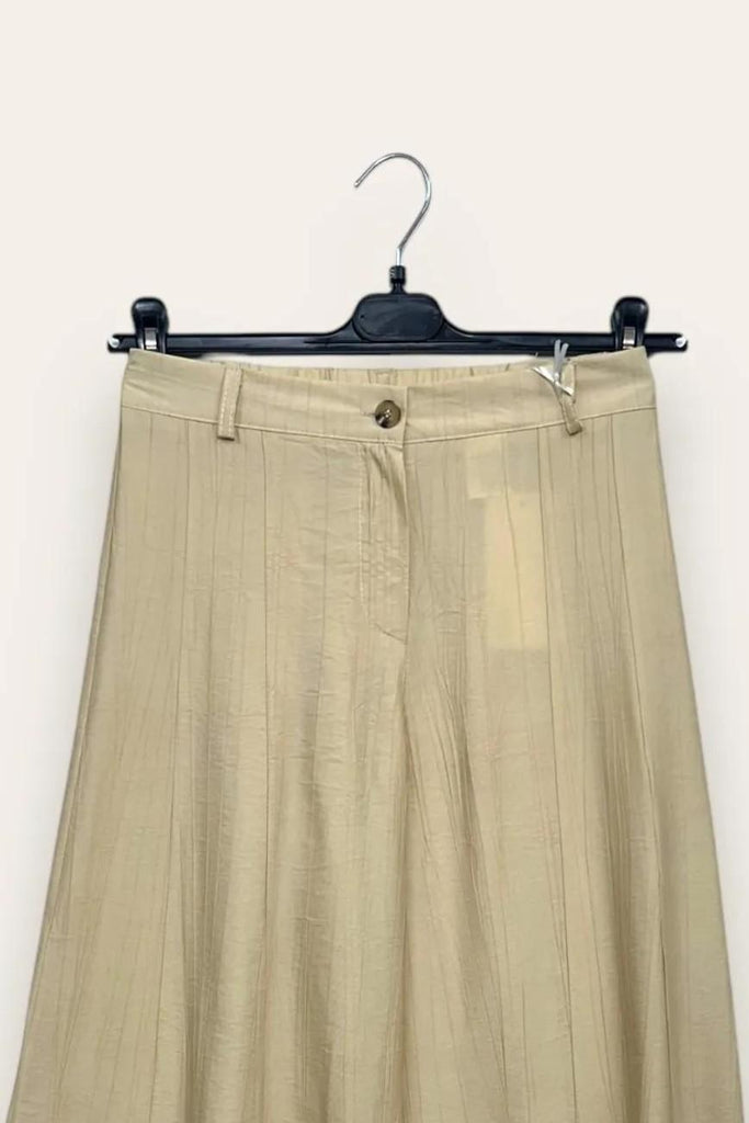 LOVEme Pantalone a palazzo in viscosa goffrata