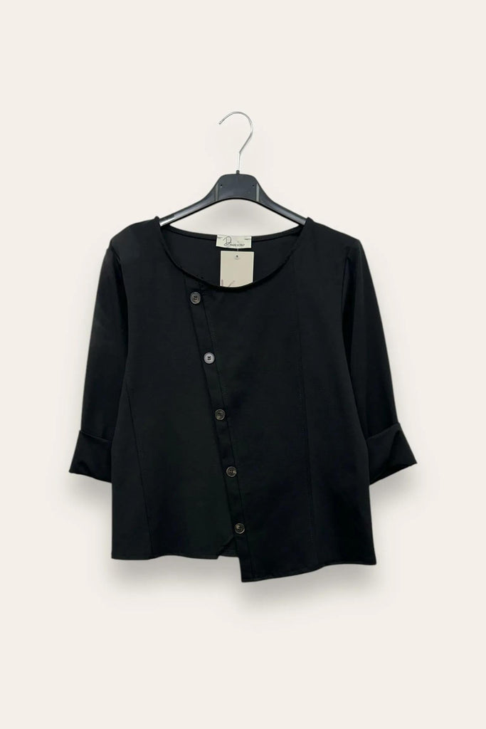 LOVEme Blusa punto milano con bottoni decorativi trasversali