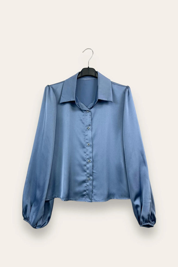 LOVEme Camicia in raso con elastico al polso