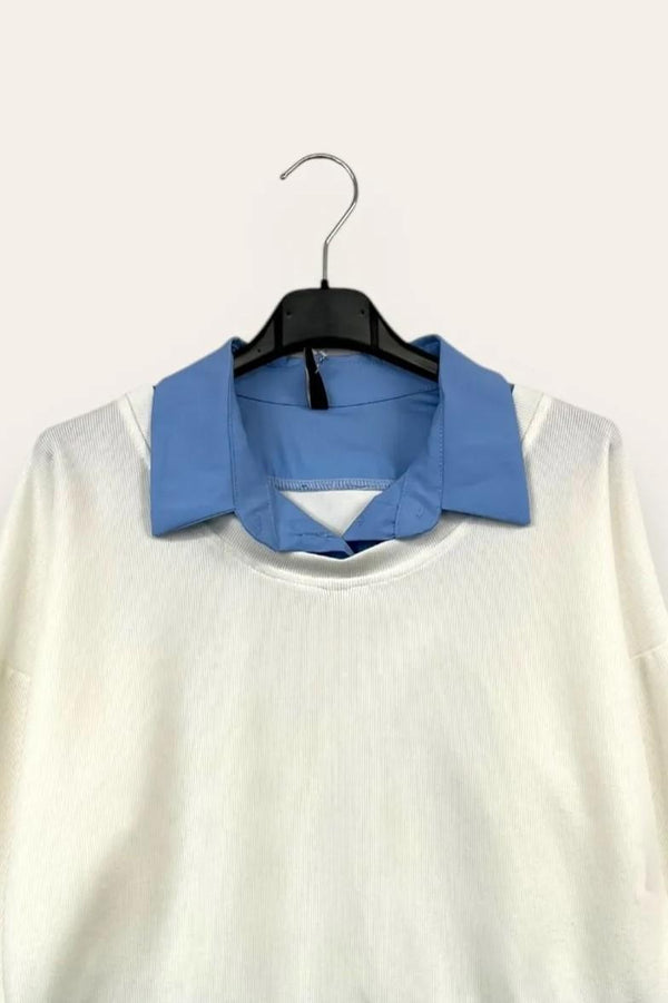 LOVEme Felpa con inserti a camicia