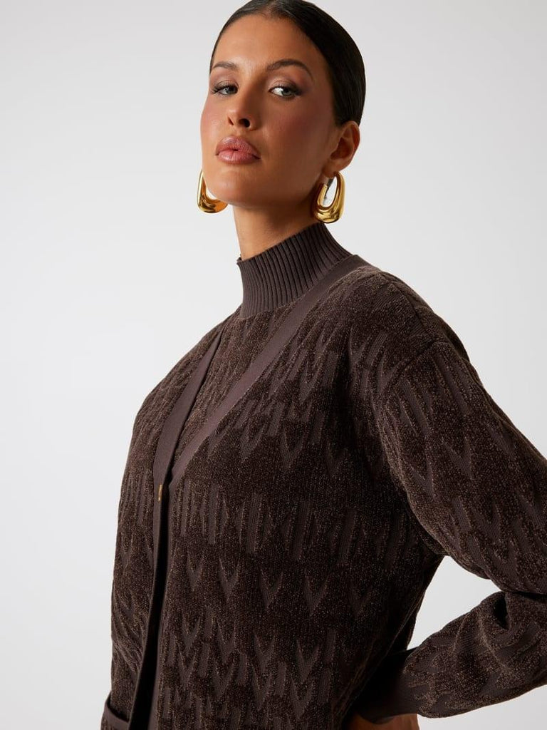 GUESS MARCIANO ADELE LOGO CHENILLE CARDI SWTR