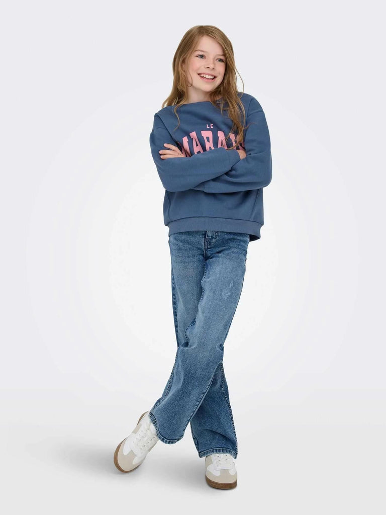 ONLY KIDS KOGMARISA L/S O-NECK LOOSE PRINTED SWT