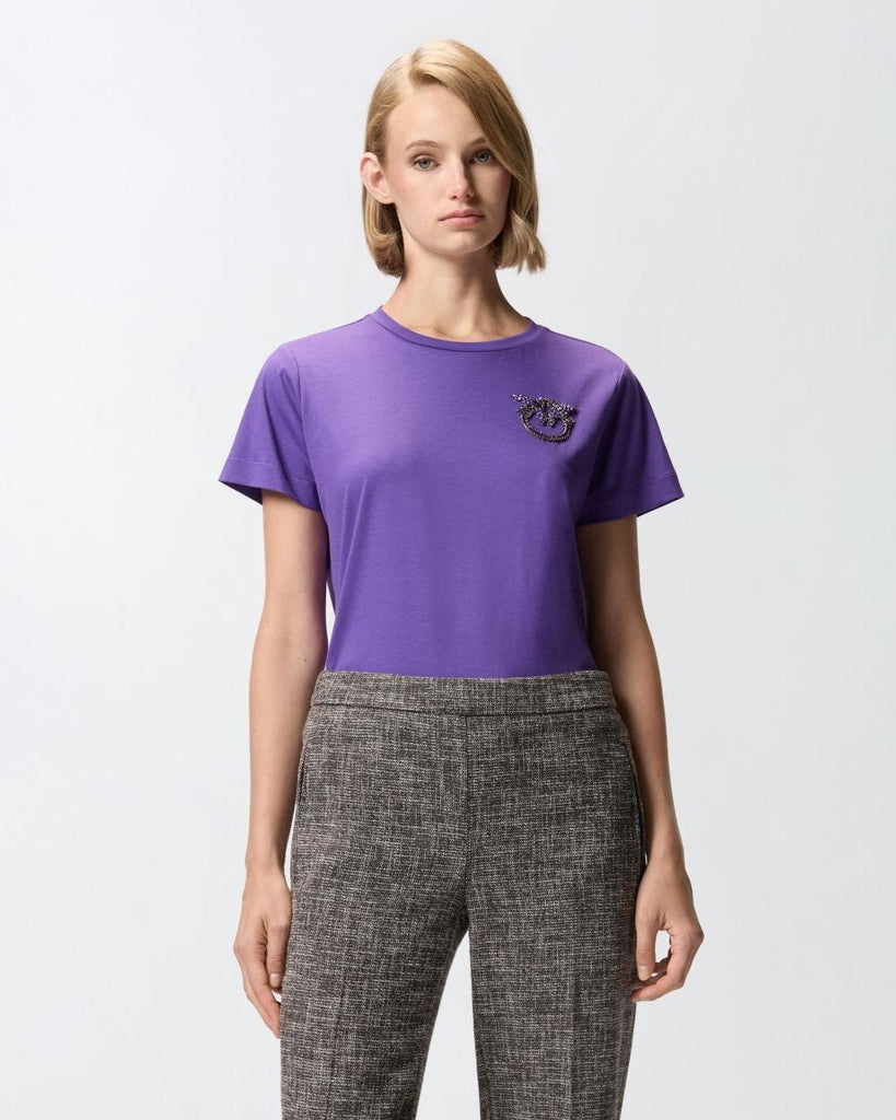 PINKO NAMBRONE T-SHIRT JERSEY RICAMO