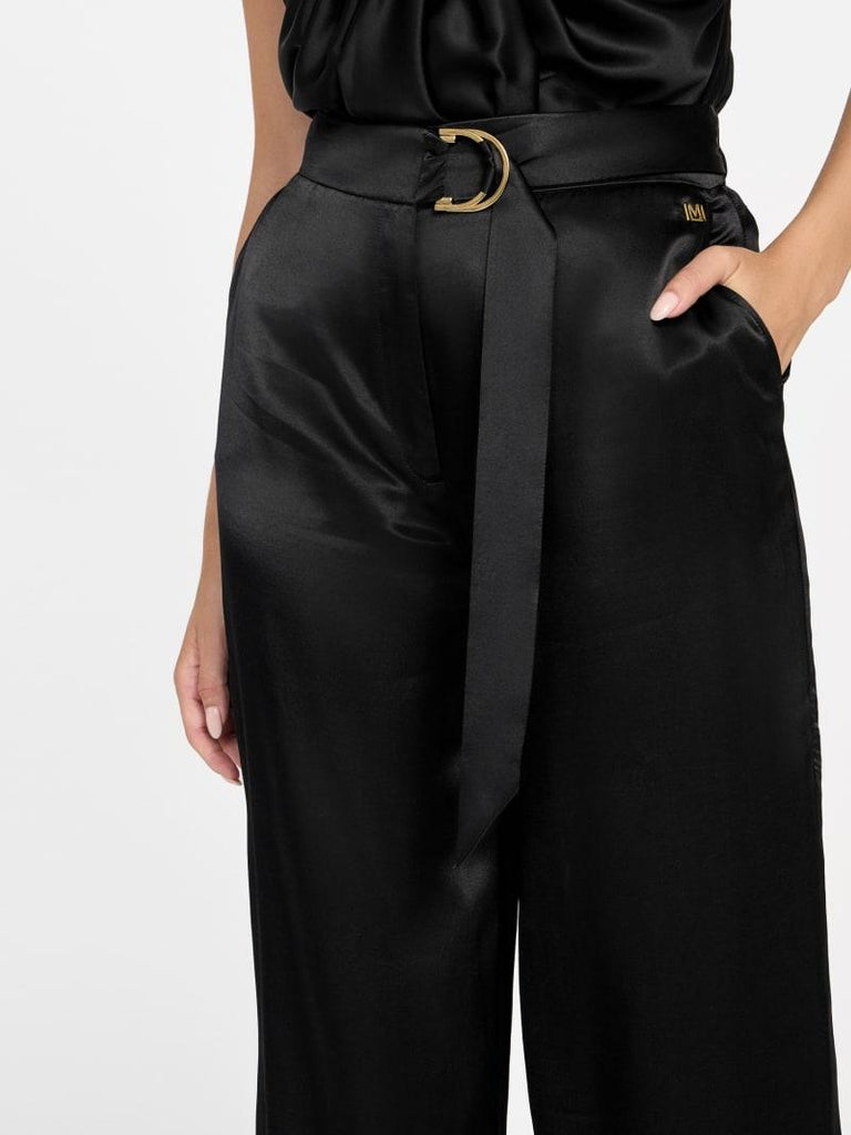 GUESS MARCIANO IVA BELTED STRAIGHT PANTS