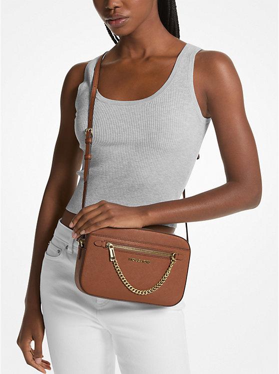 MICHAEL KORS LG EW ZP CHAIN XBODY LEATHER