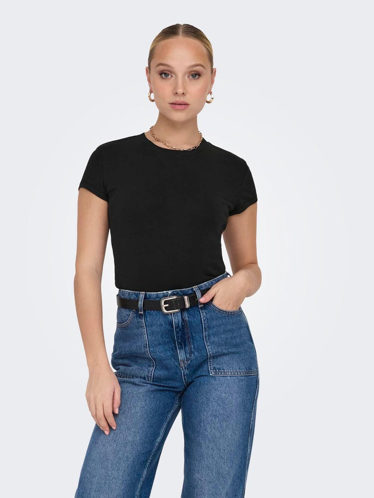 ONLY ONLELINA S/S O-NECK SHORT TOP JRS NOOS