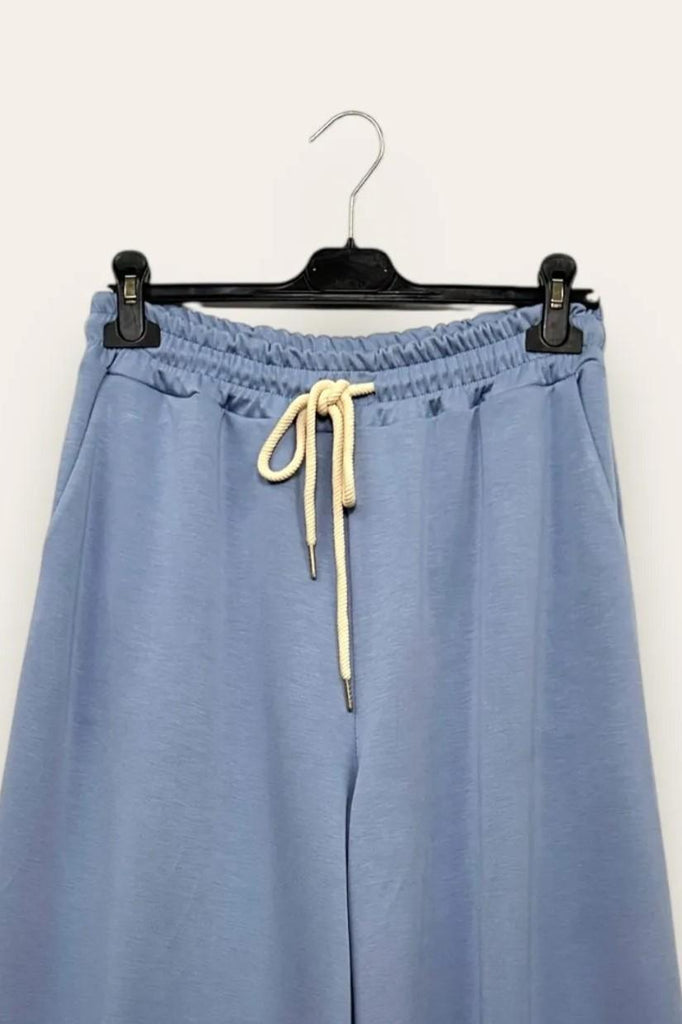 LOVEme Pantalone a palazzo in scuba con coulisse