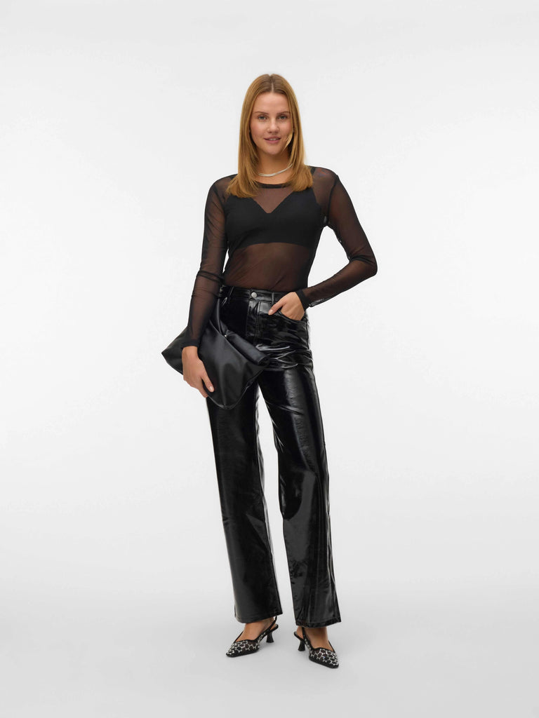 VERO MODA VMTESSA HR WIDE COLORED VINYL PANTS NOOS