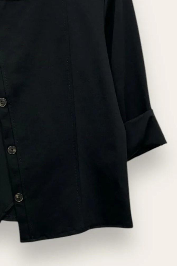 LOVEme Blusa punto milano con bottoni decorativi trasversali