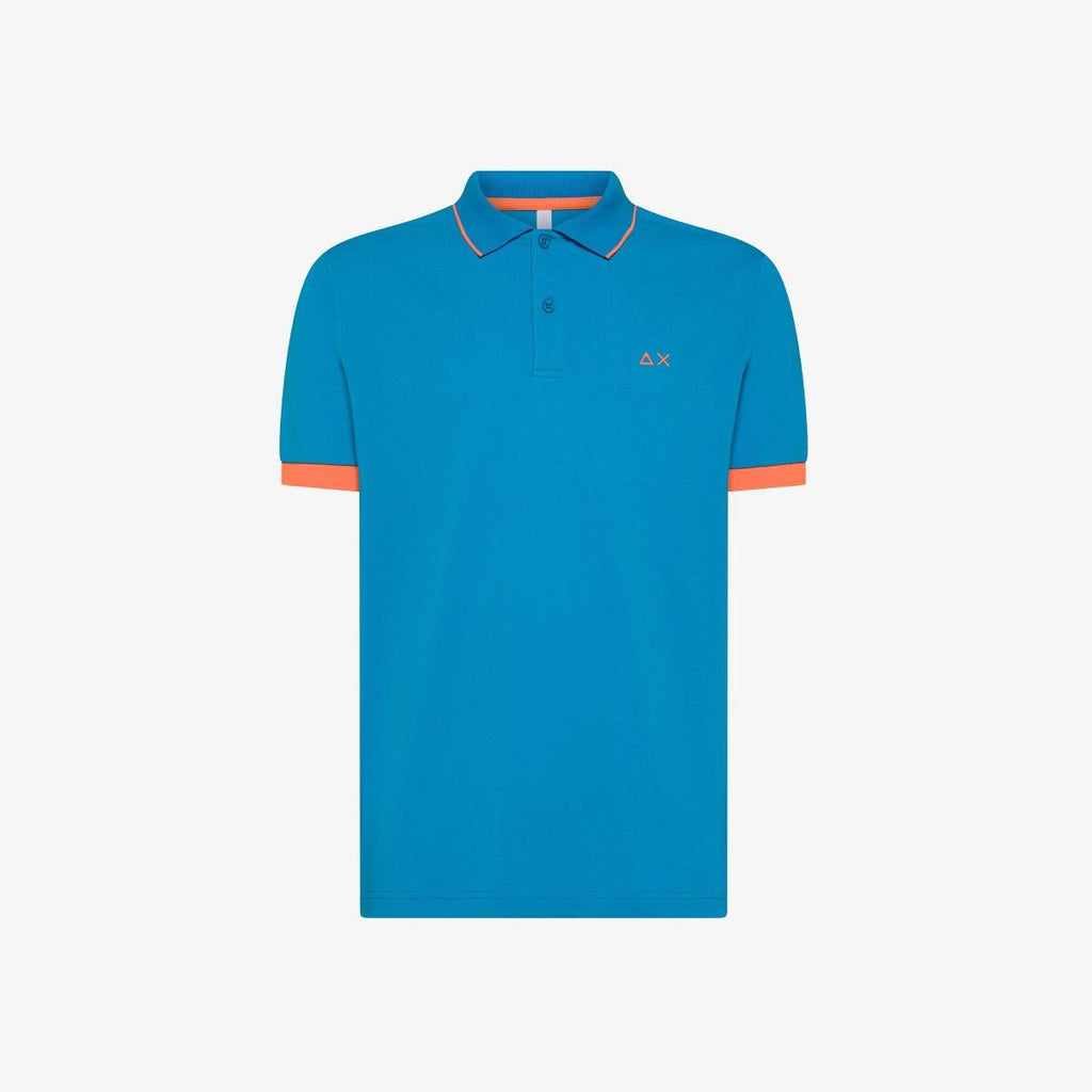 SUN68 POLO SMALL STRIPE FLUO S/S